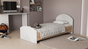 Кровать светлая Веер BMS 90x200 см