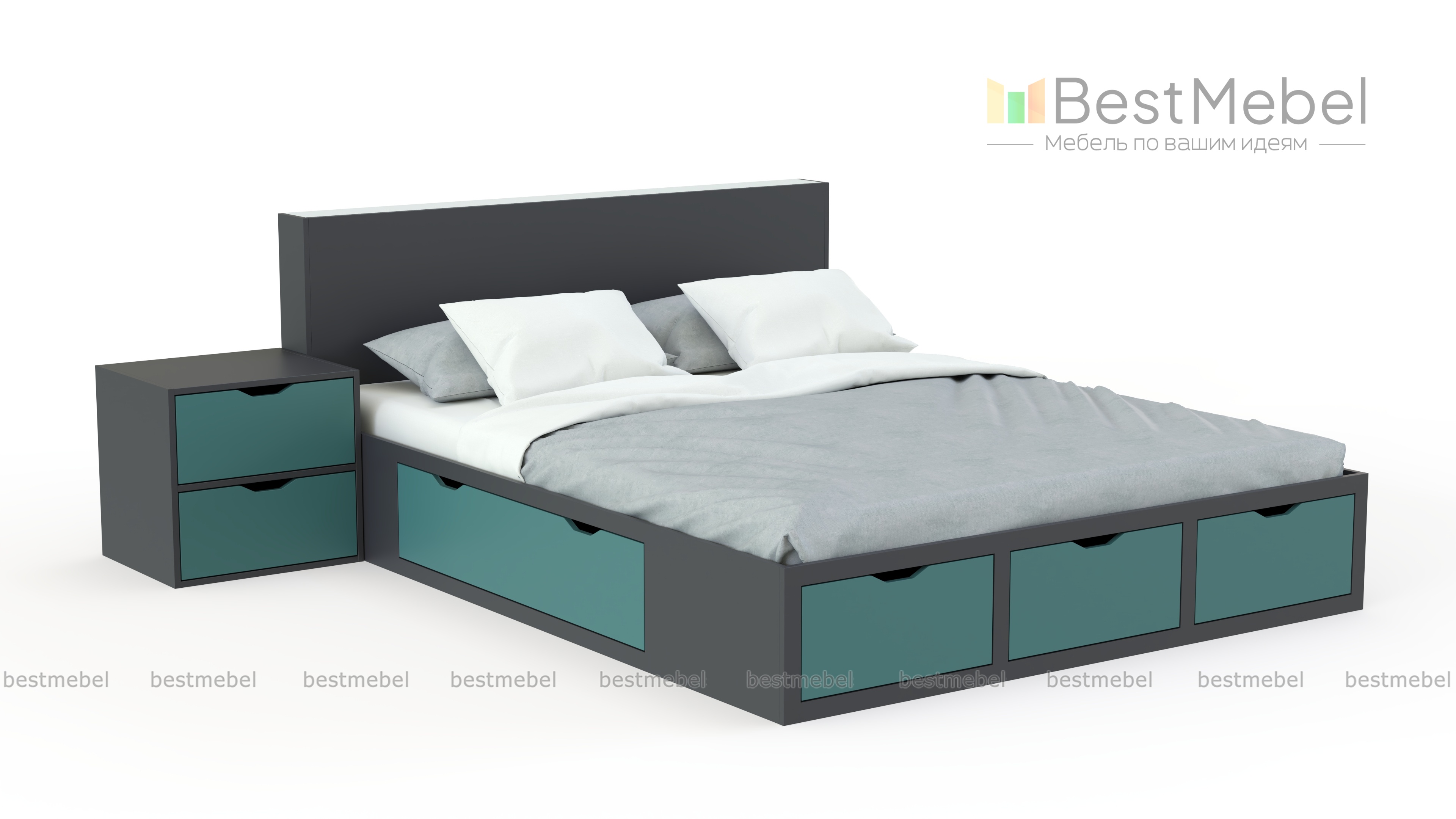 Кровать с ящиком Скай 11 BMS