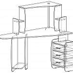 Чертеж Стол угловой компьютерный Сэн Сэй-2 BMS