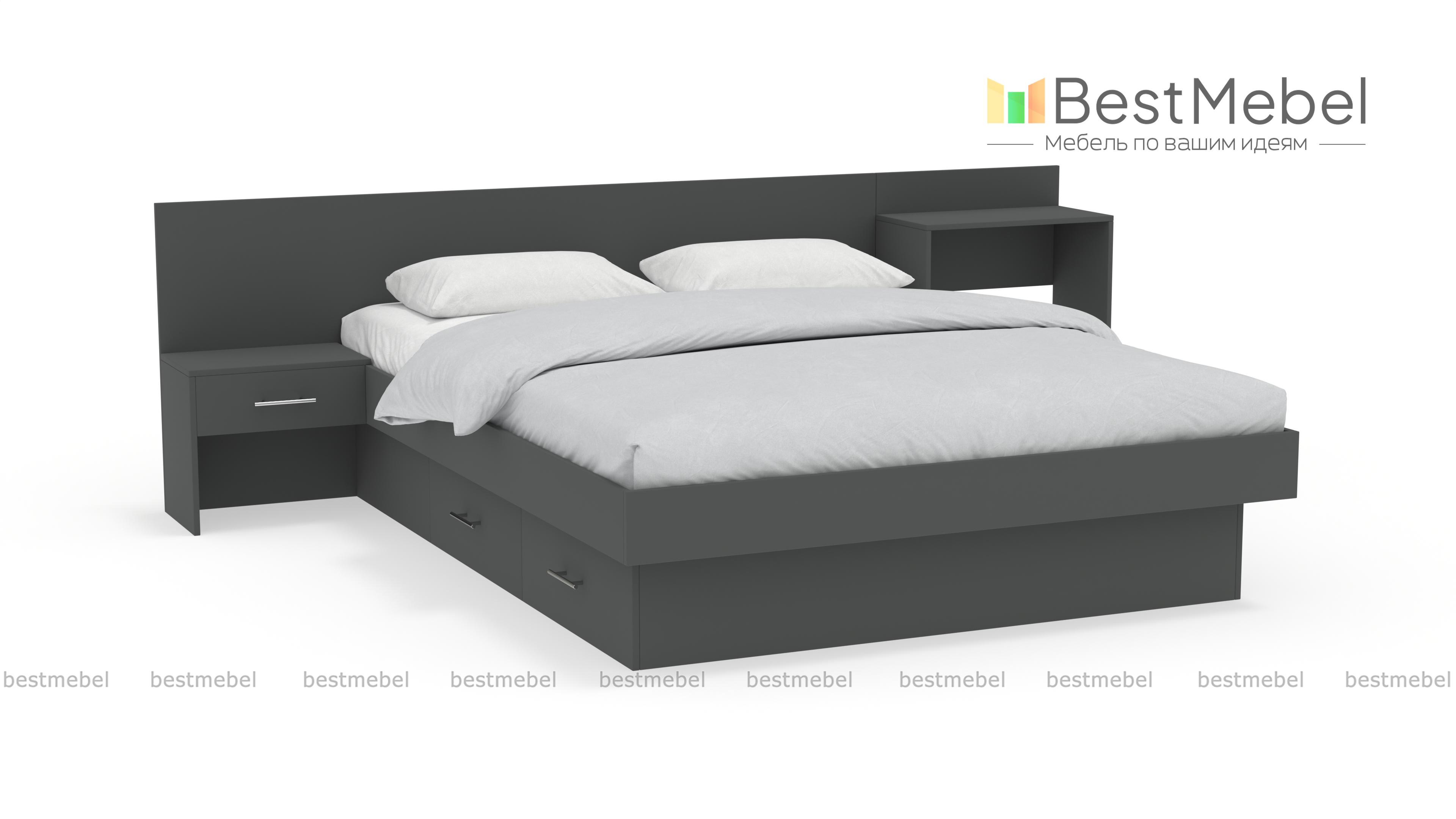 Кровать с полками Солл 36 BMS - Фото