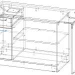 Чертеж Компьютерный стол Риста 14 BMS