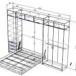 Чертеж Шкаф-кровать трансформер Харлей BMS