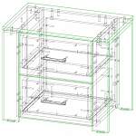 Чертеж Тумба прикроватная Бергамо BMS