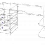 Чертеж Письменный стол Калипсо BMS