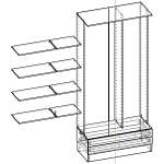 ЭСКИЗ Стеллаж Бримнес Brimnes 1 (1000х2200х450)